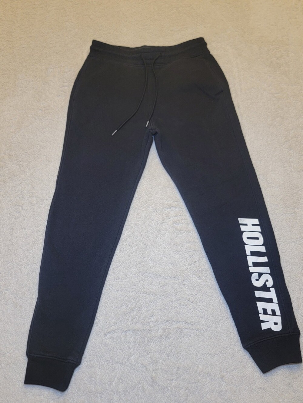 Hollister Men's Black Graphic Logo Joggers - Size XS